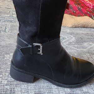 Rampage Black Boots 7.5 Faux Leather/Faux Suede